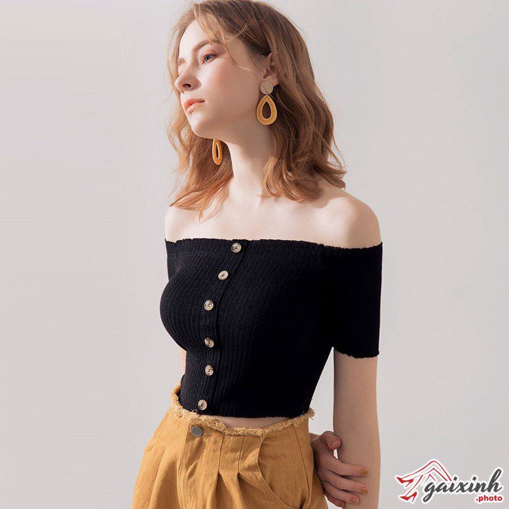 Gái Xinh Mặc Áo Trễ Vai gái xinh mặc croptop đẹp