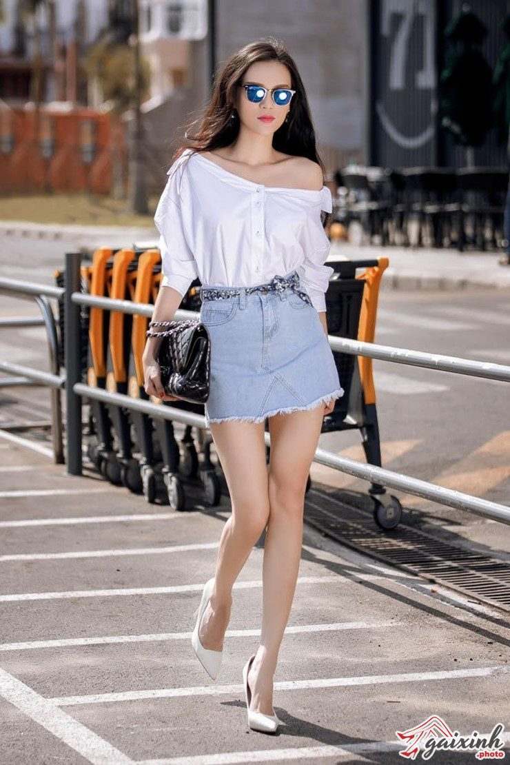 Gái Xinh Mặc Áo Trễ Vai áo trể vai cho vai rộng